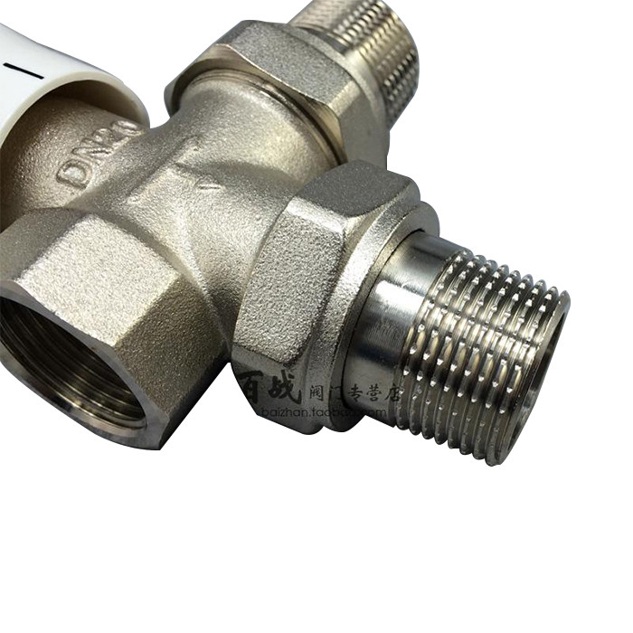 黄铜6分暖气直式角阀手动调温阀