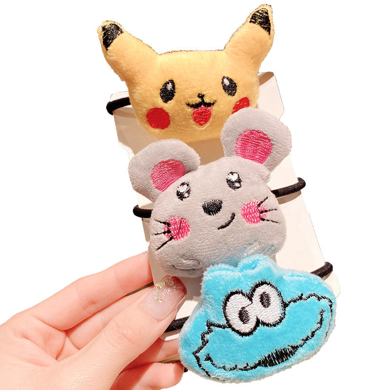 韩国网红ins森系儿童发饰扎头发橡皮筋绒布卡通可爱头绳发圈少女 - 啊