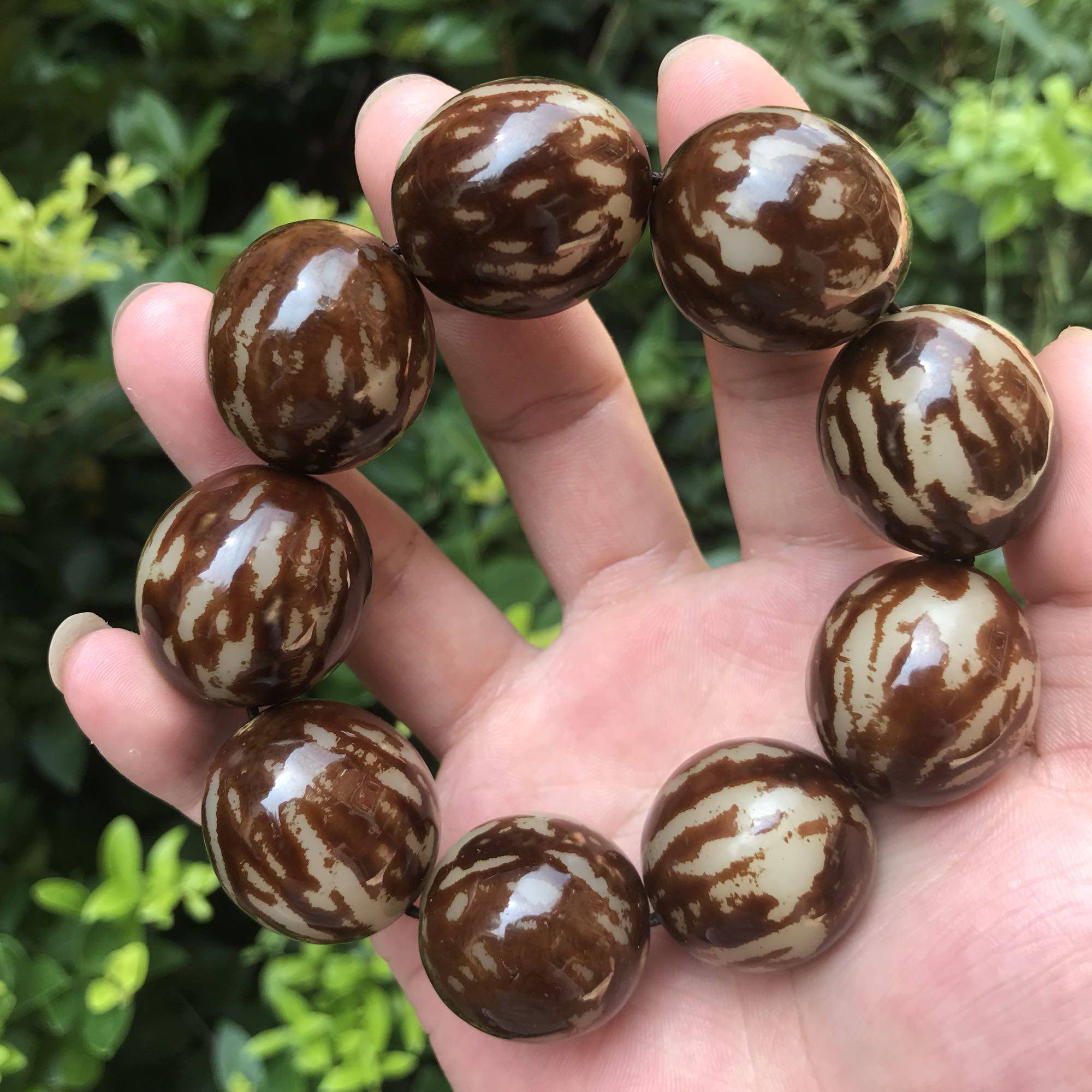 菩提贝叶棕大花根佛珠手串男款霸气十足提子手链