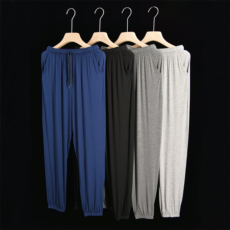 夏季防蚊裤男长裤运动裤男士莫代尔灯笼裤冰丝薄款休闲裤裤子男裤