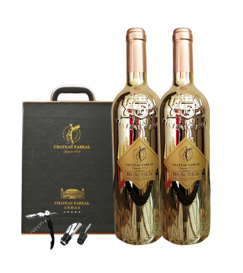 法国原酒进口红酒法莱雅红葡萄酒珍藏金瓶整箱双支干红静态葡萄酒