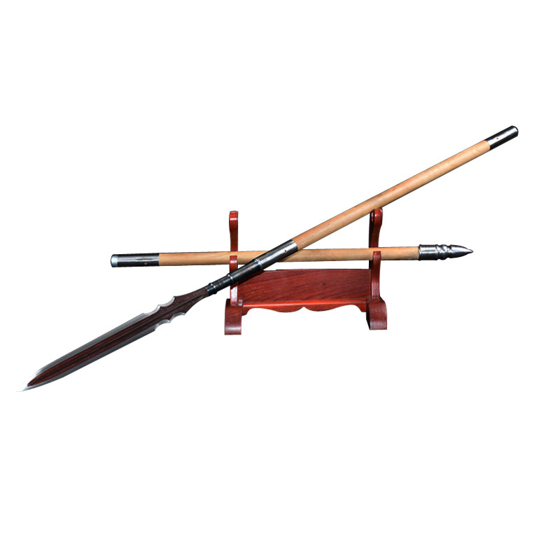 霸王枪龙泉手工百炼花纹钢刀剑赵云子龙红缨枪武术枪头长矛未开刃