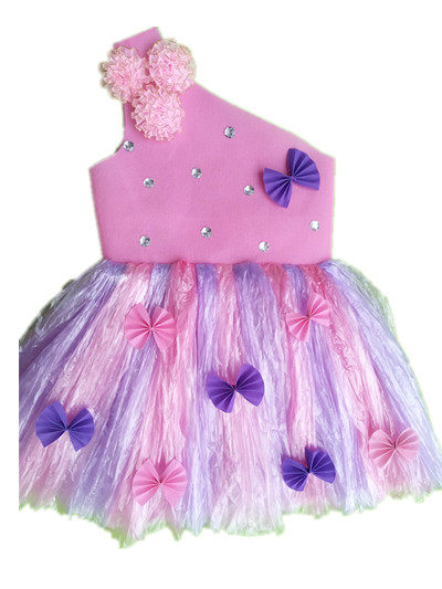 新款儿童环保衣服diy手工制作时装秀演出服幼儿园服装女亲子走秀