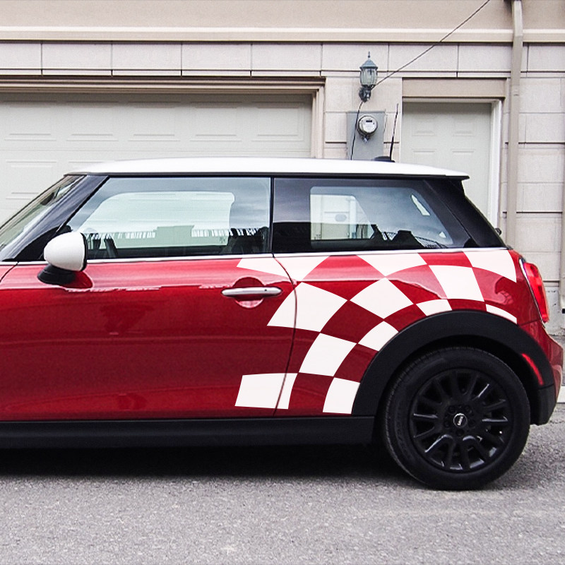 宝马迷你mini车贴拉花f56f55onecooper个性格子汽车装饰贴