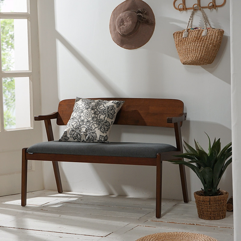 条凳软包实木长条双人靠背长椅家用餐桌长凳其它凳子