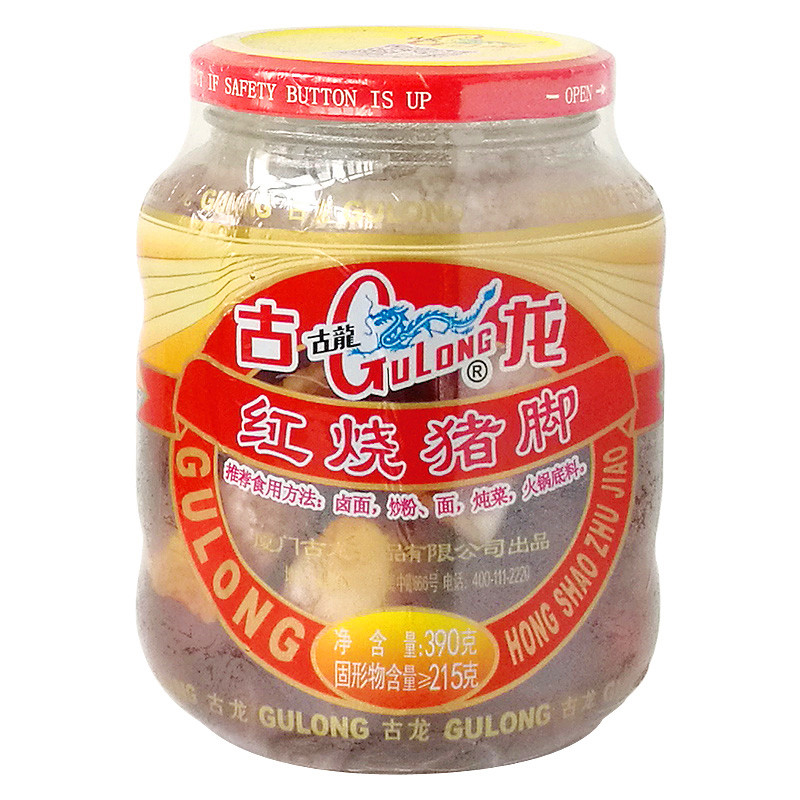 古龙红烧猪肉猪脚罐头390g午餐东坡速食户外肉制品