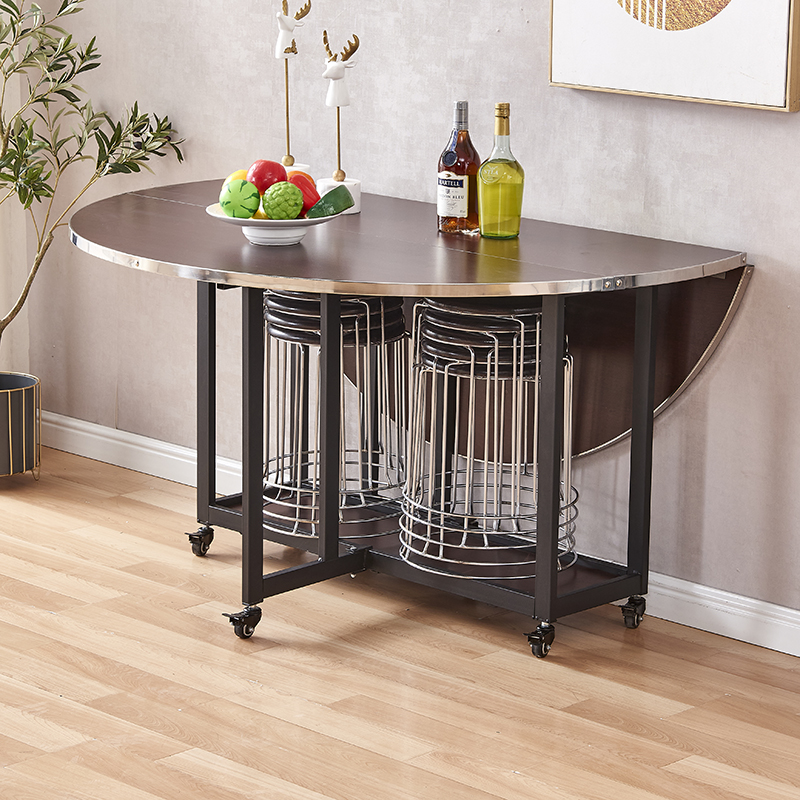 折叠大圆圆桌餐桌家用小户户型可移动饭桌省空间折叠桌