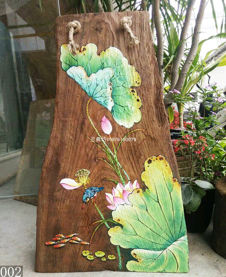 风化禅意板画壁饰挂画木板装饰画朽木工艺品古典壁饰