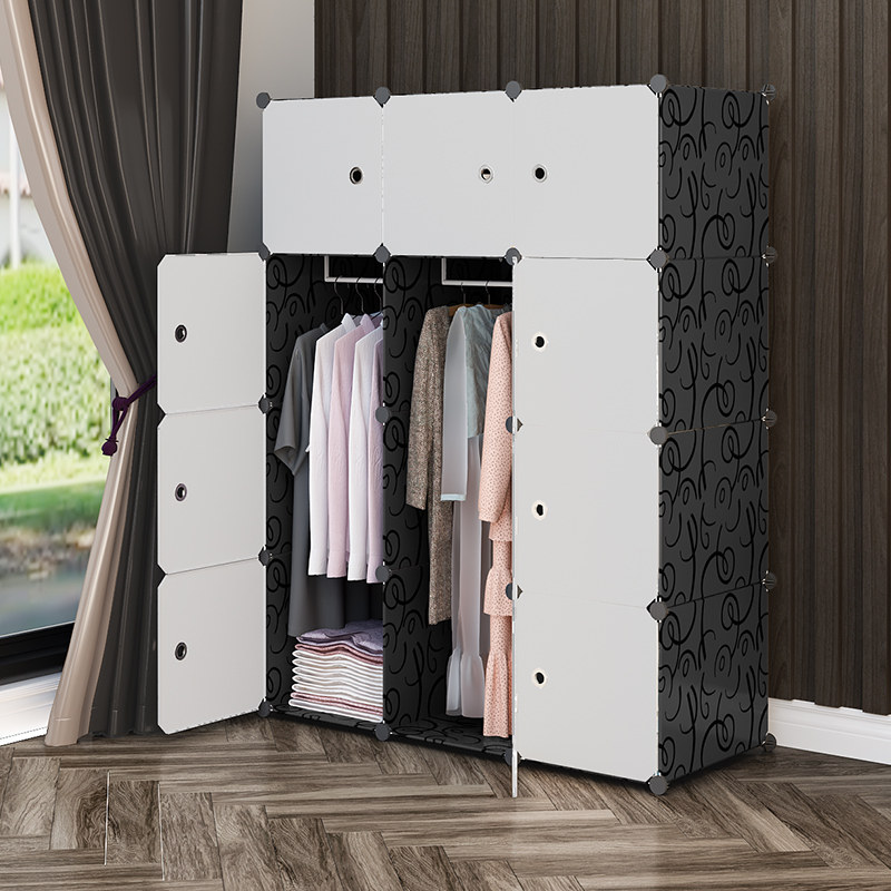简易塑料衣橱布衣橱储物柜出租房衣柜户型小户柜子衣柜