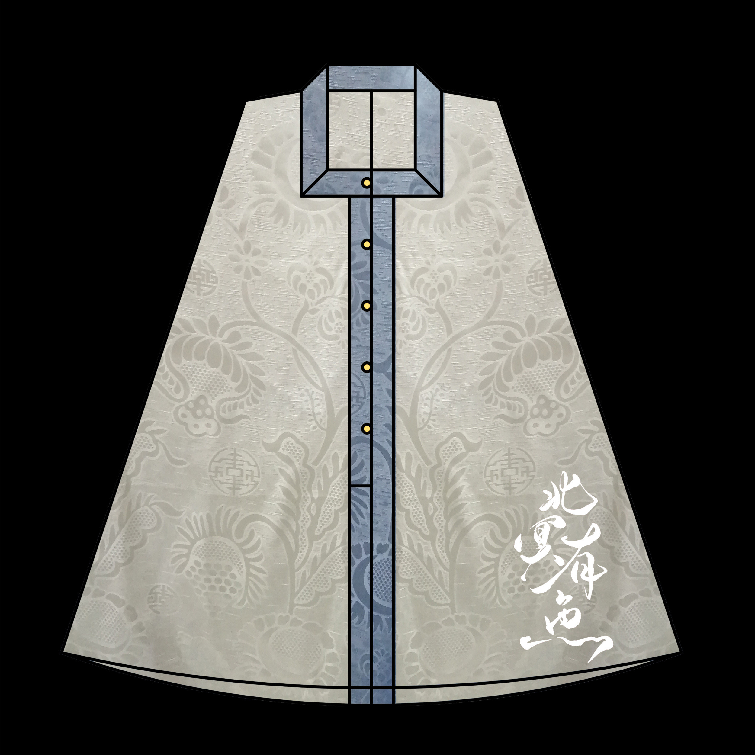 北冥有鱼明制汉服女比甲大放量纯色暗纹提花方领秋冬改良破肩