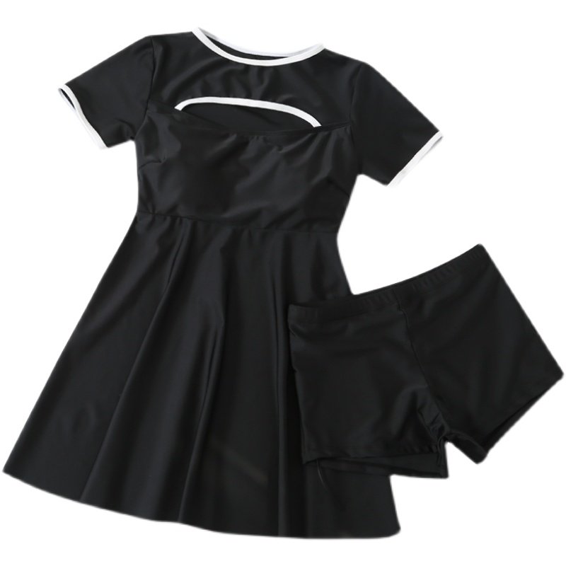 大码保守游泳衣新款分体裙式200斤胖mm学生遮肚分体泳衣