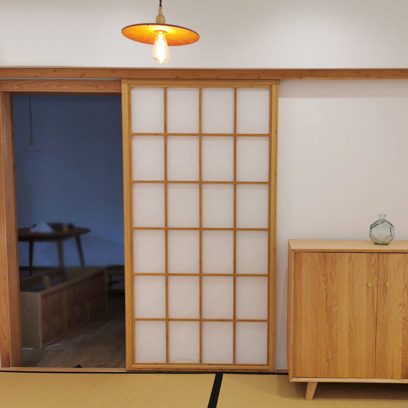 定制中式新中式黑门谷仓门日式折叠隔断门实木移门和室门