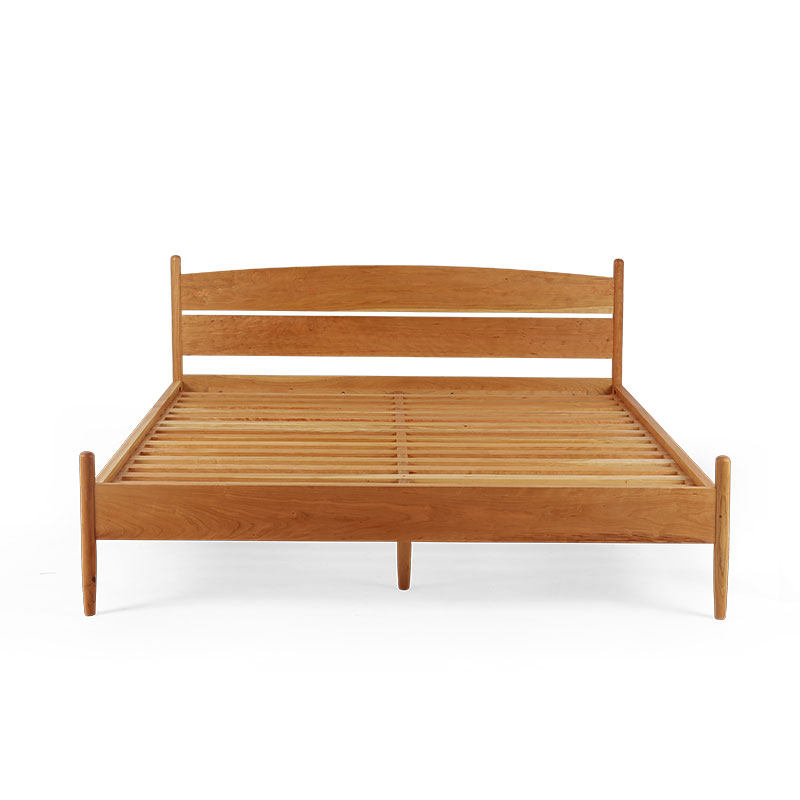 mumo木墨 圆腿樱桃木床 北欧实木双人床 主卧 包安装