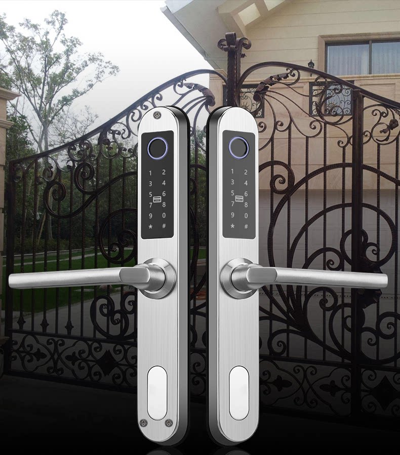 双面指纹户外庭院院门防水防晒密码锁家用防盗锁智能门锁