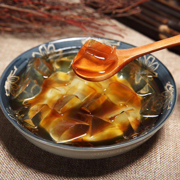 湖南凉粉粉烧仙草水信玄饼白凉粉即食用果冻原料家用透明盒装免邮