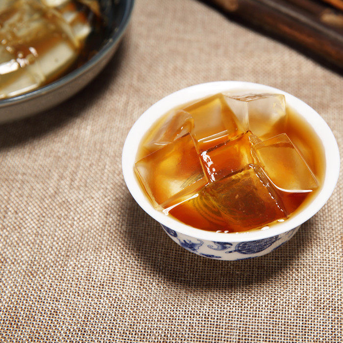 湖南凉粉粉烧仙草水信玄饼白凉粉即食用果冻原料家用透明盒装免邮