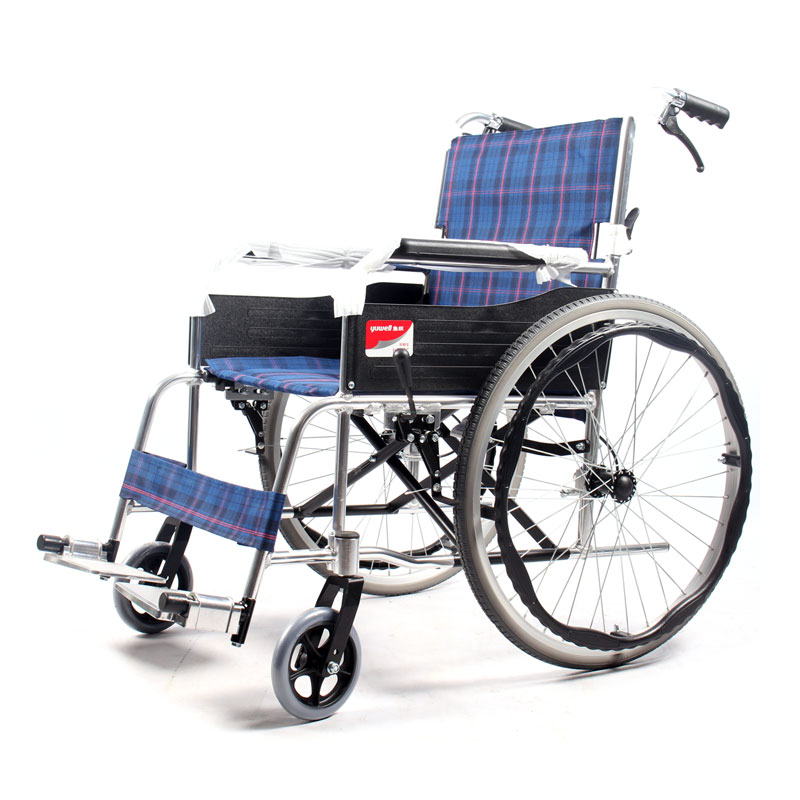 轮椅鱼跃h030c可折叠铝合金轻便免充气胎老年老人手动轮椅