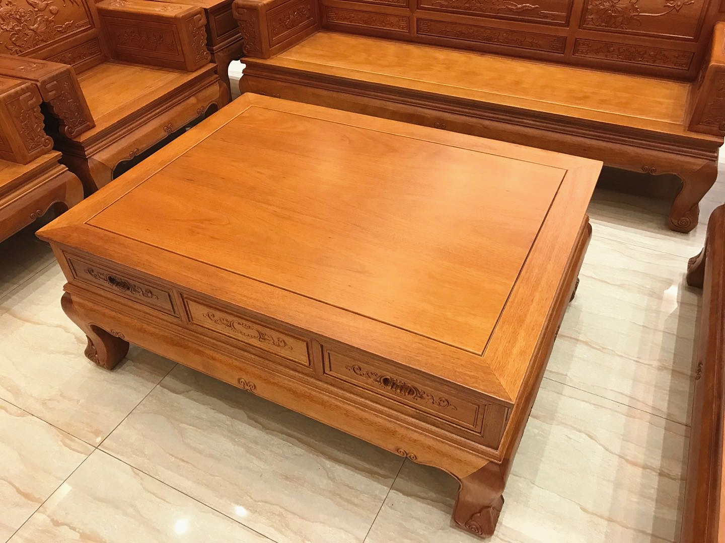 沙发红木菠萝格实木明清仿古花梨中式家具荷花实木沙发