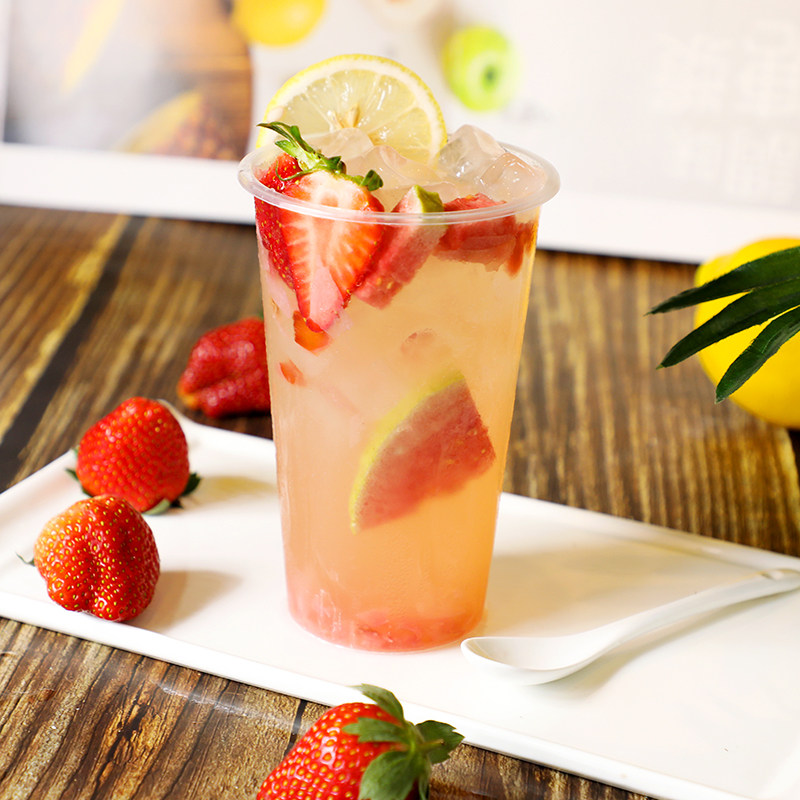 商朝肉粉诱惑荔枝汁含果肉水果果茶珍珠奶茶果味