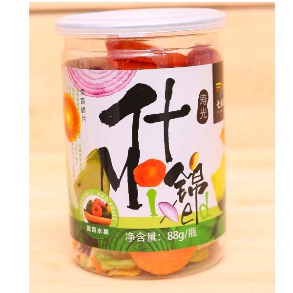 七彩庄园山东潍坊寿光特产礼盒休闲零食什锦果蔬脆综合干包邮