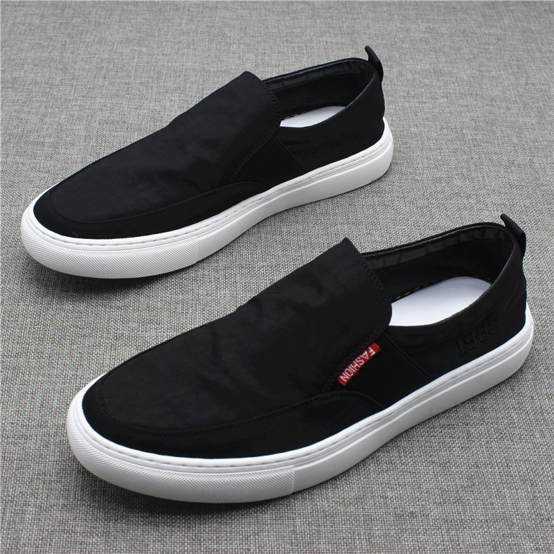 香港潮牌2022新款帆布鞋男韩版百搭透气休闲鞋子一脚蹬乐福鞋板鞋