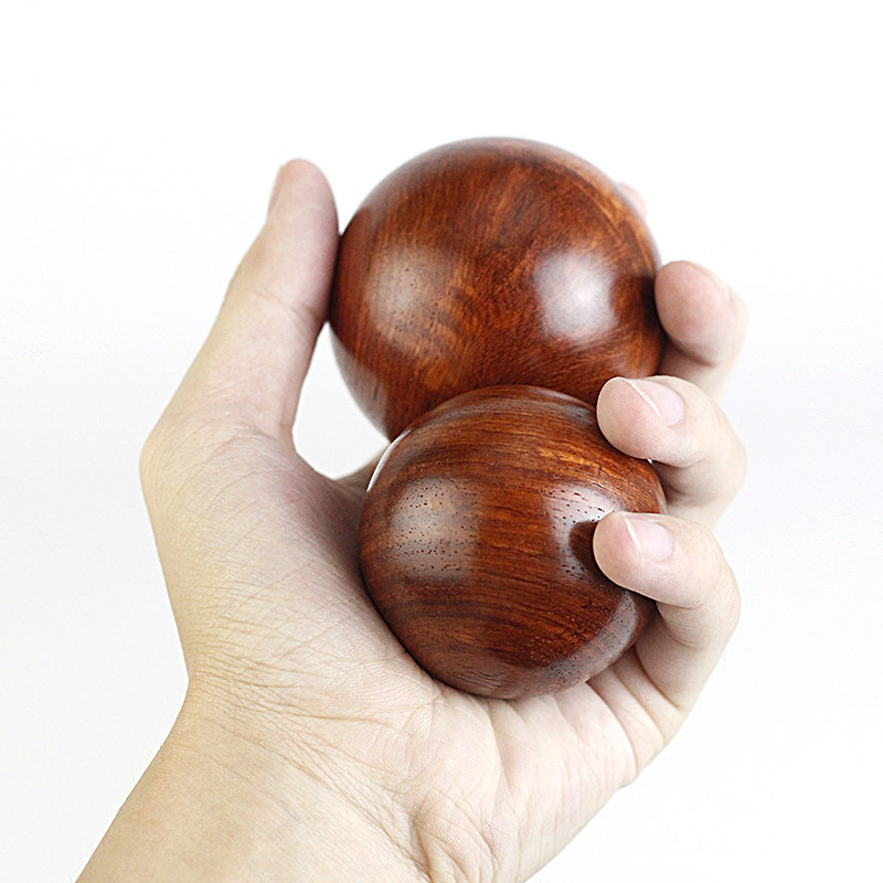 缅甸花梨木健身保健手球中老年人锻炼文玩手握按摩把玩实心木手球