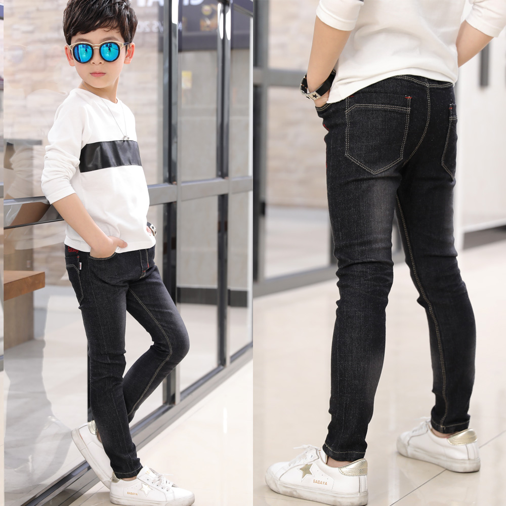 男童牛仔裤2019新款春装男孩长裤儿童修身中大童小脚裤宝宝裤子潮