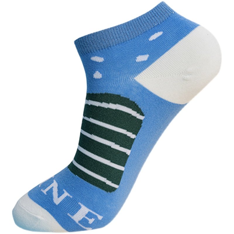 包邮蓝色短袜全棉日系怪趣印花街头潮拍不掉短袜