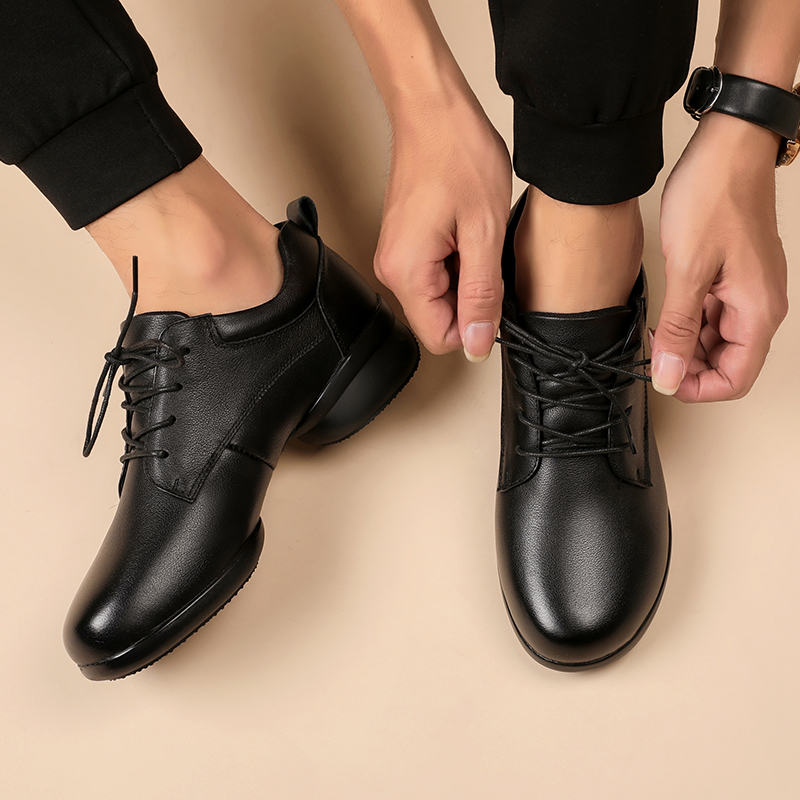 阿乐威男款舞蹈鞋真皮2022新款跳舞舞鞋软底现代现代舞鞋