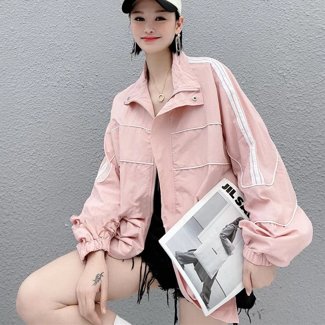 白色棒球服薄款防晒外套女运运动短款夹克欧洲站短外套