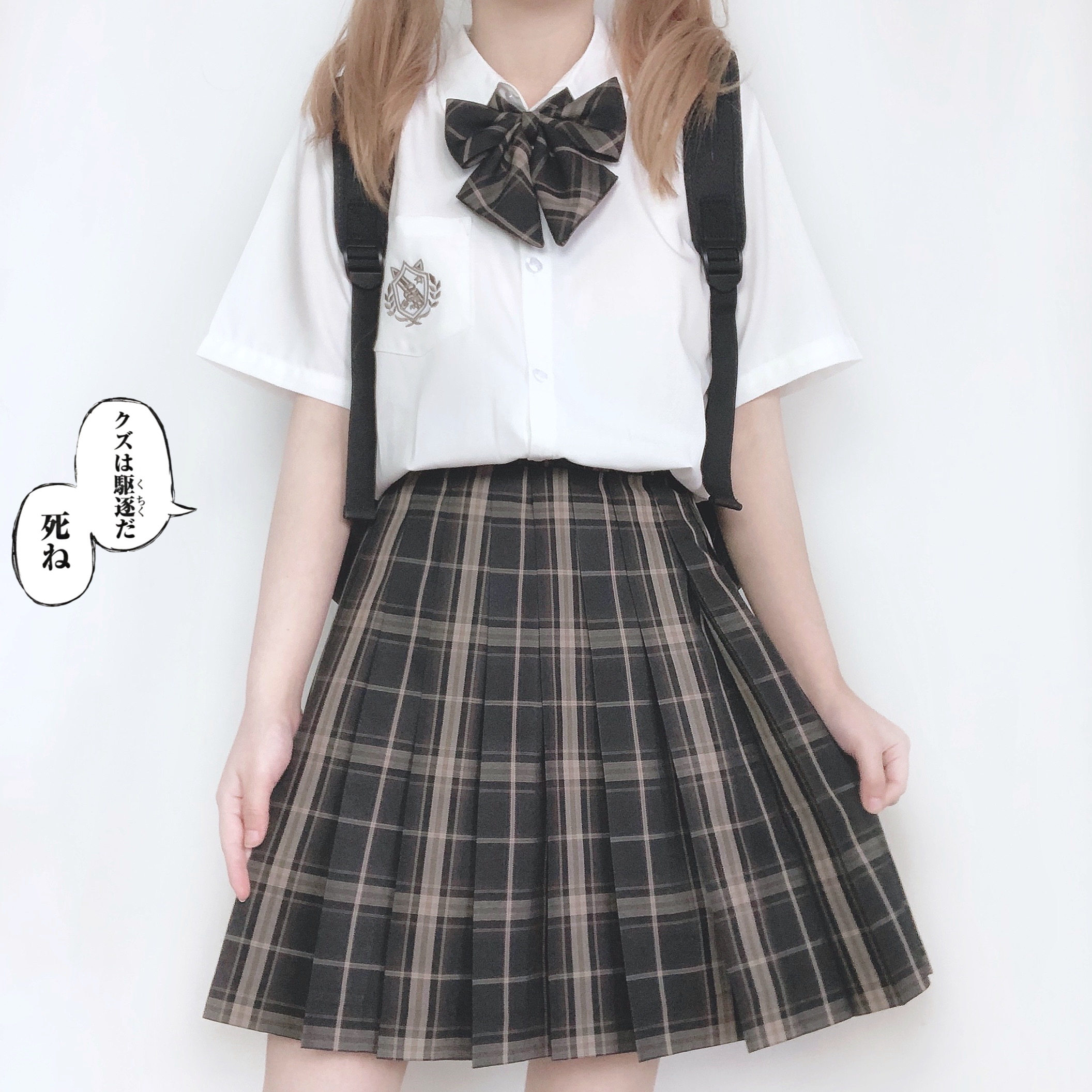 合作猫咖庭院可可猫原创棕色校供jk格裙百褶裙jk