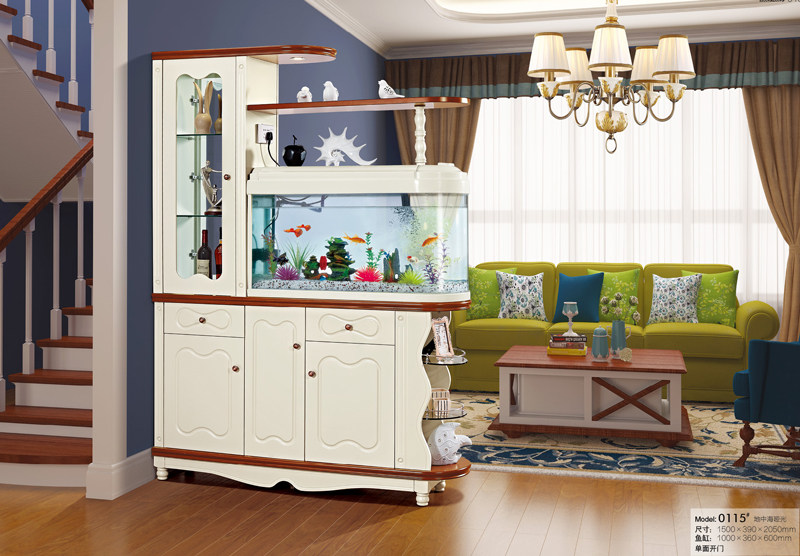 1米屏风鱼缸金鱼缸储物装饰间厅拼接隔断门厅门厅