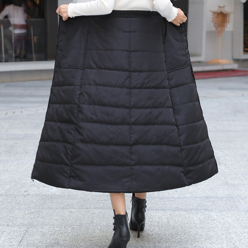 电瓶车防风棉裙冬天加厚保暖一片片式长裙裙子半身裙