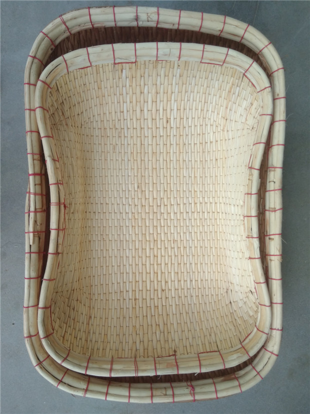 长方形大小号柳编笸箩簸箕手工柳条编织干果炒货收纳筐篮竹编