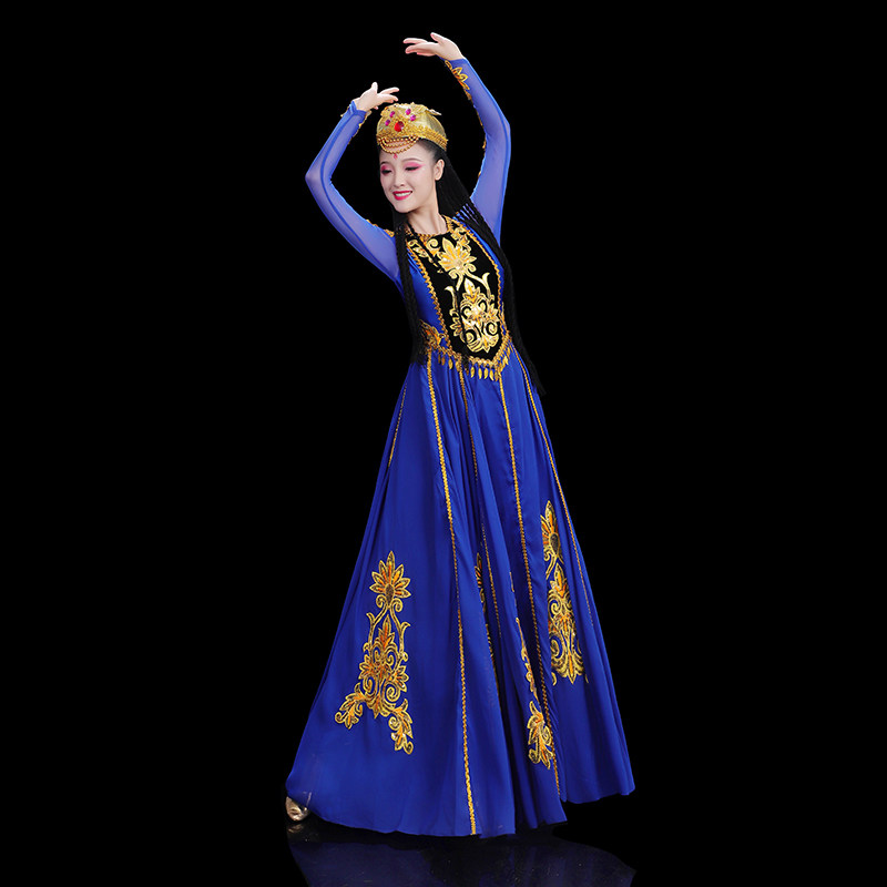 新疆民族风大摆练习表演服饰维吾尔族少数民族舞蹈少数民族服装