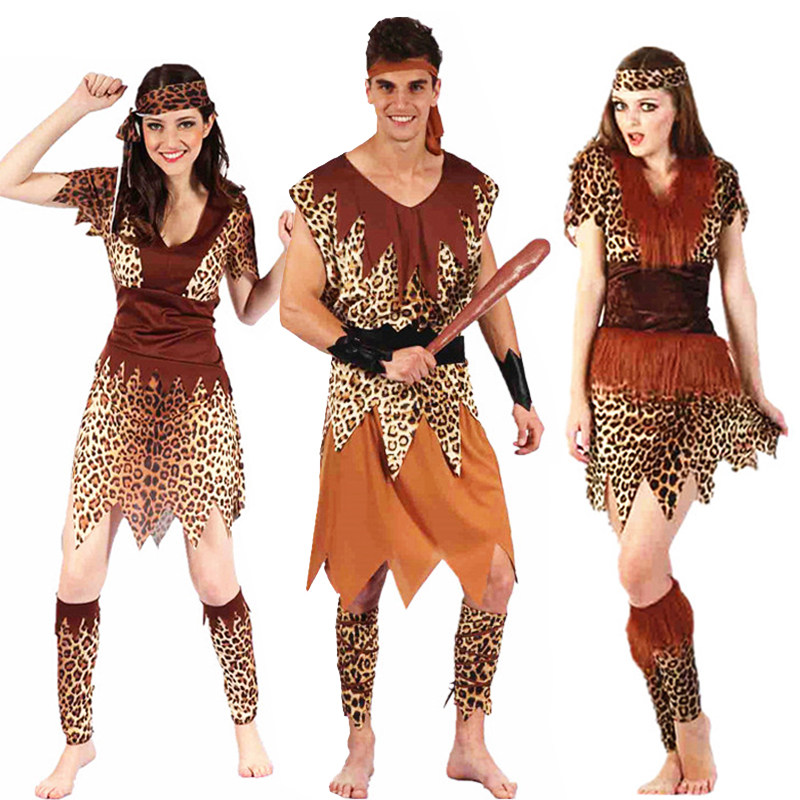 野人服装成人非洲舞蹈猎人衣服疯狂原始人男女维京印第安人酋长