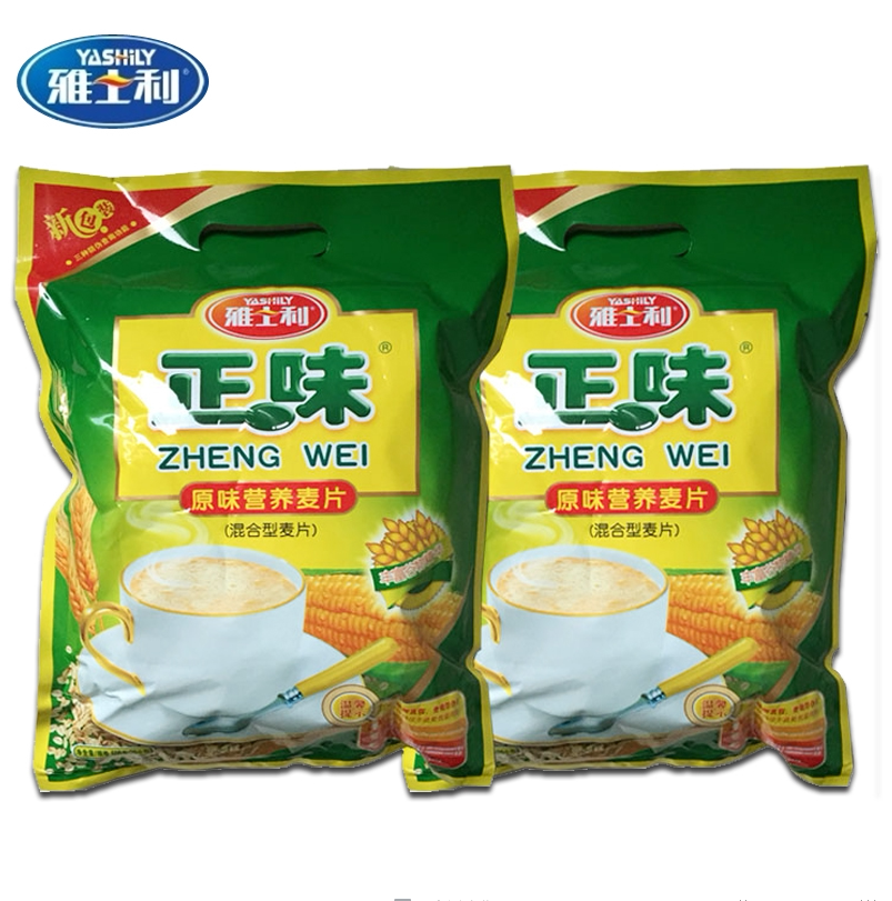 麦片雅士利正味原味600g袋装燕麦片牛奶即食冲饮水果