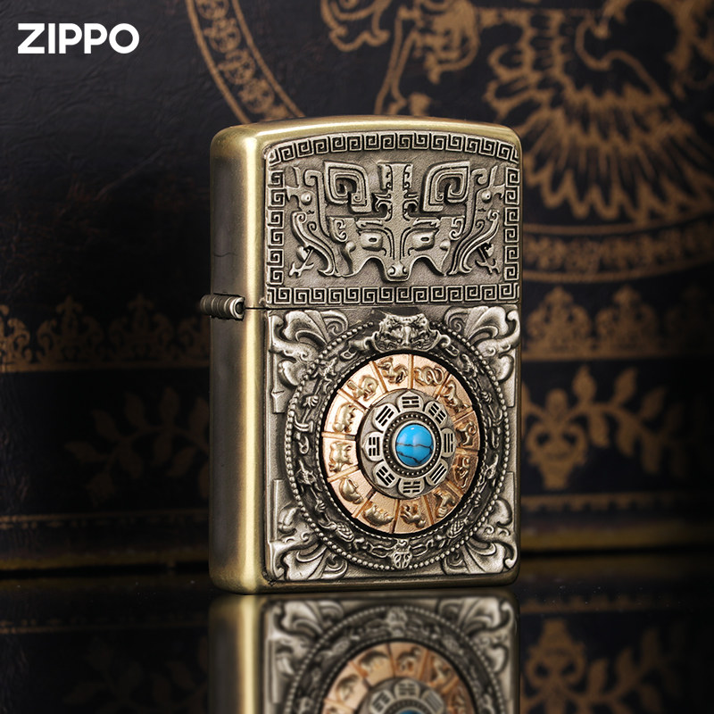 火机zippo正版旗舰限量收藏复古贴章时来运转创意zippo