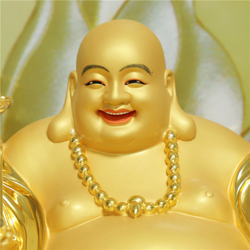 弥勒台湾纯铜鎏金佛像笑佛大肚供奉家用大号摆件
