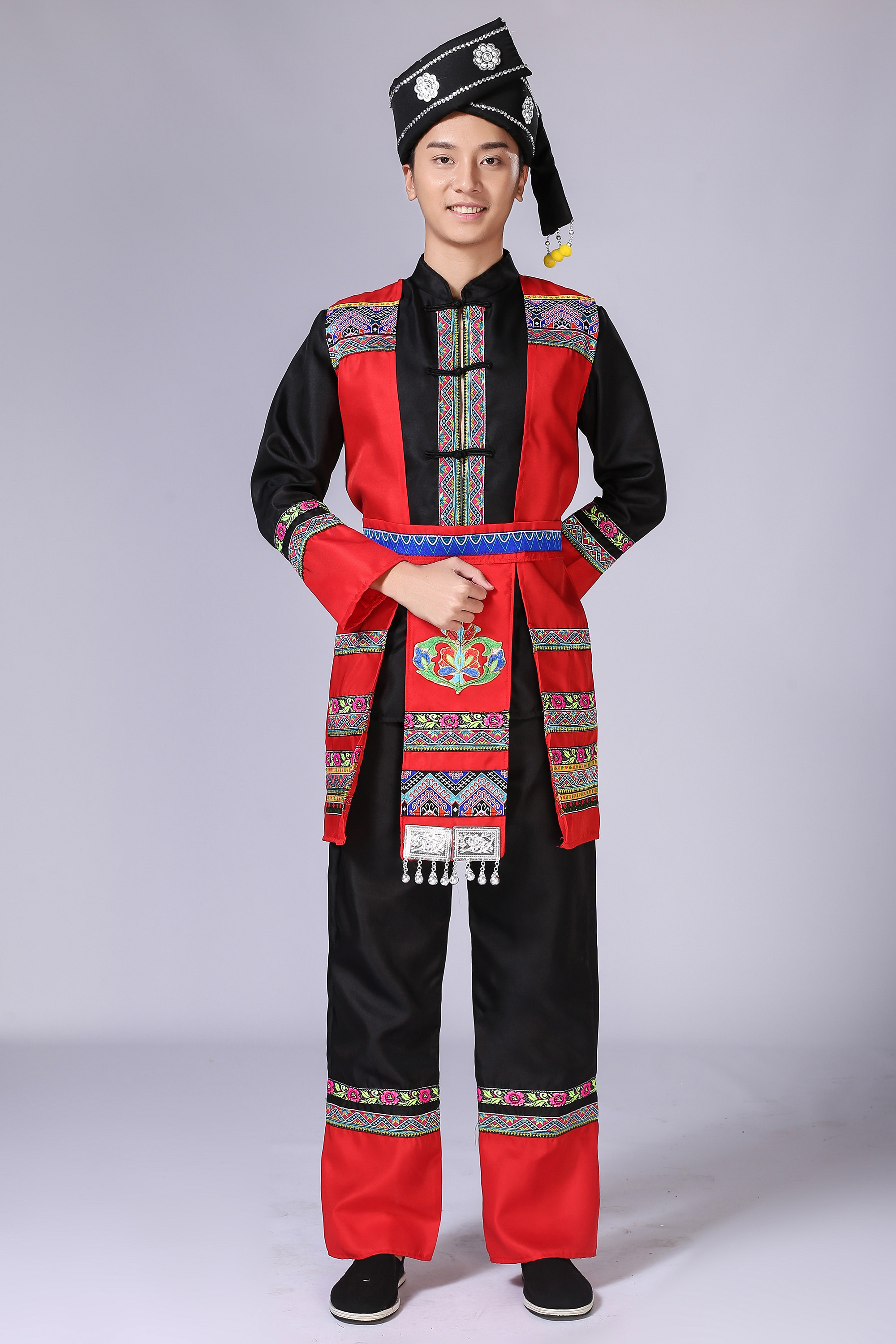 56个少数民族特色传统服装男士成人水族舞蹈演出服民族服装