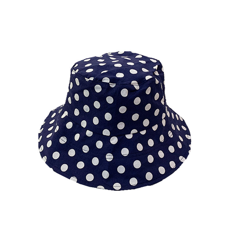 帽子女韩版可爱软妹圆点点渔夫帽日系春夏季百搭薄款遮阳波点盆帽
