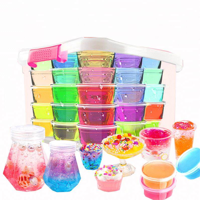 彩虹泡泡魔法水晶彩色泡沫橡皮泥无毒彩泥超新粘土