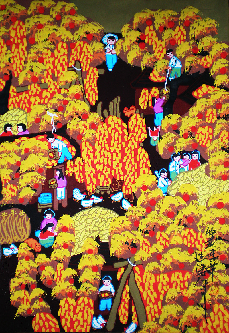 诗意乡村刘沣涛作品喜庆酒店厅堂会所装饰画年画现代装饰画