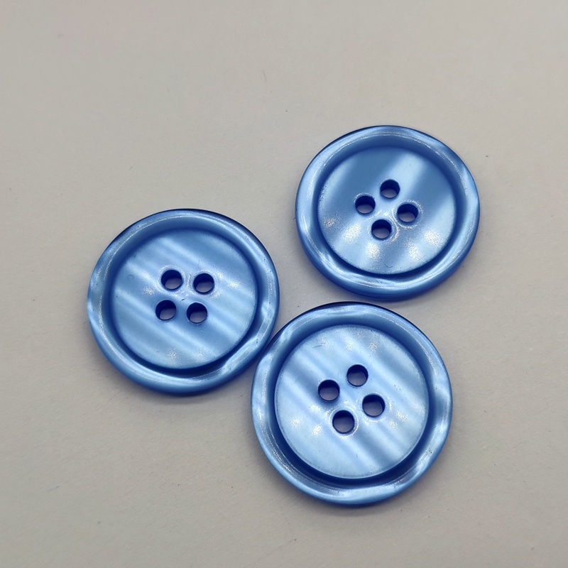 珠光毛呢钮扣四眼细边羊绒蓝色风衣大衣纽扣纽扣