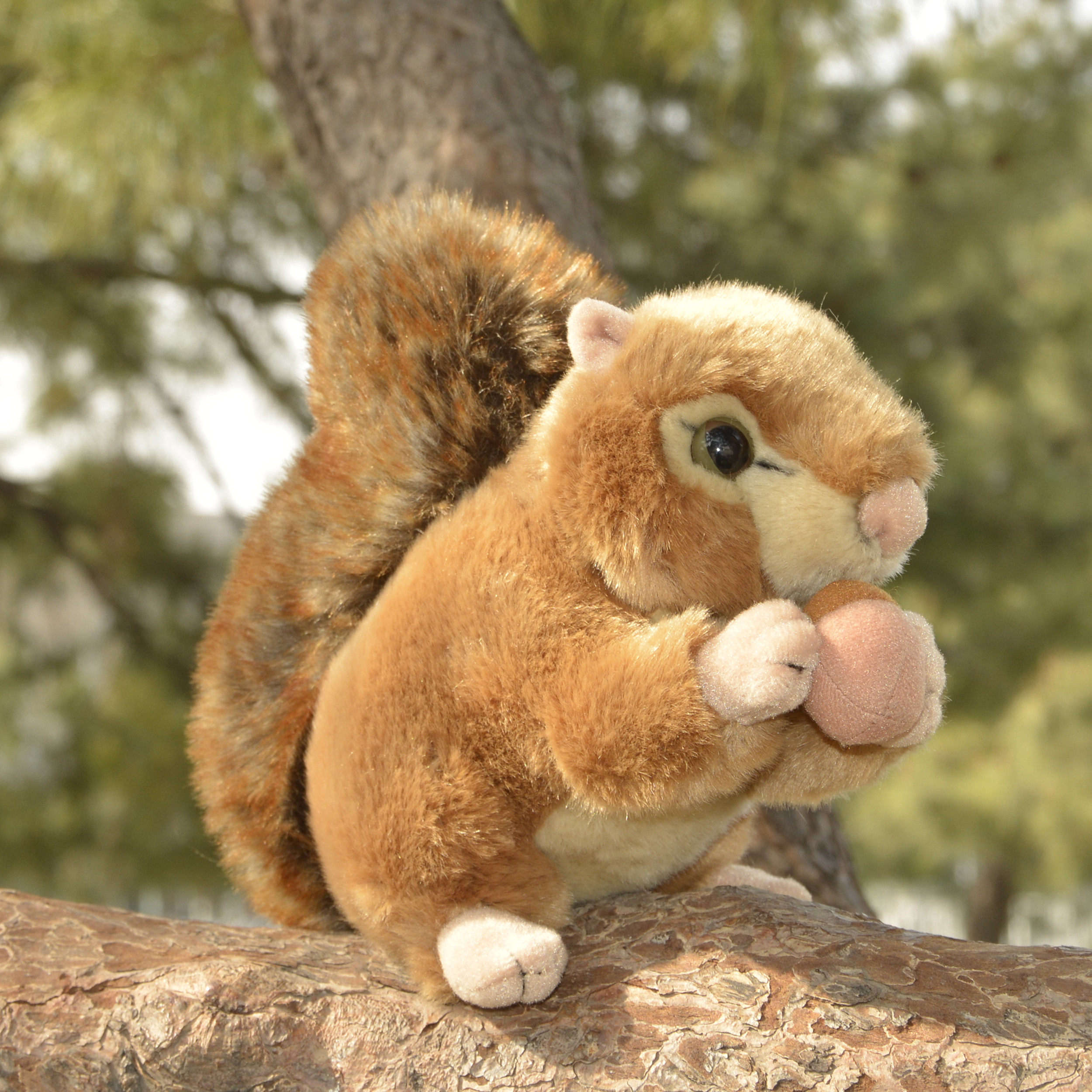 正版仿真小松鼠公仔毛绒玩具尾巴可爱卡通玩偶布娃娃毛绒布艺类玩具