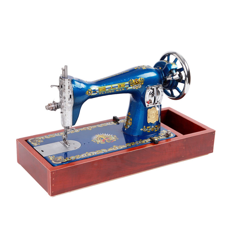 上海飞人牌老式蝴蝶缝纫机家用迷你电动脚踏台式吃厚手提简易衣车