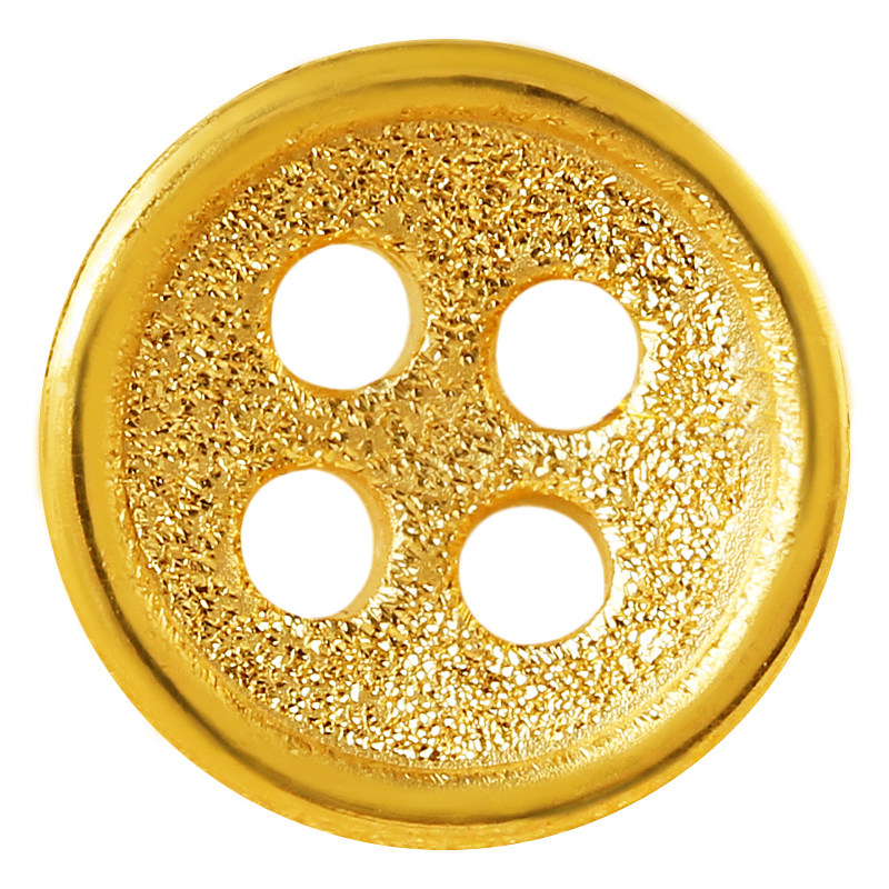 黄金送礼扣子纽扣时尚同款朴信惠匹诺吊坠硬金颈饰