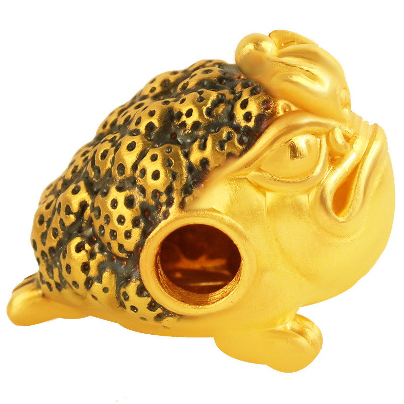 黄金三脚金蟾转运3d硬金烤漆招财蟾蜍手串手饰