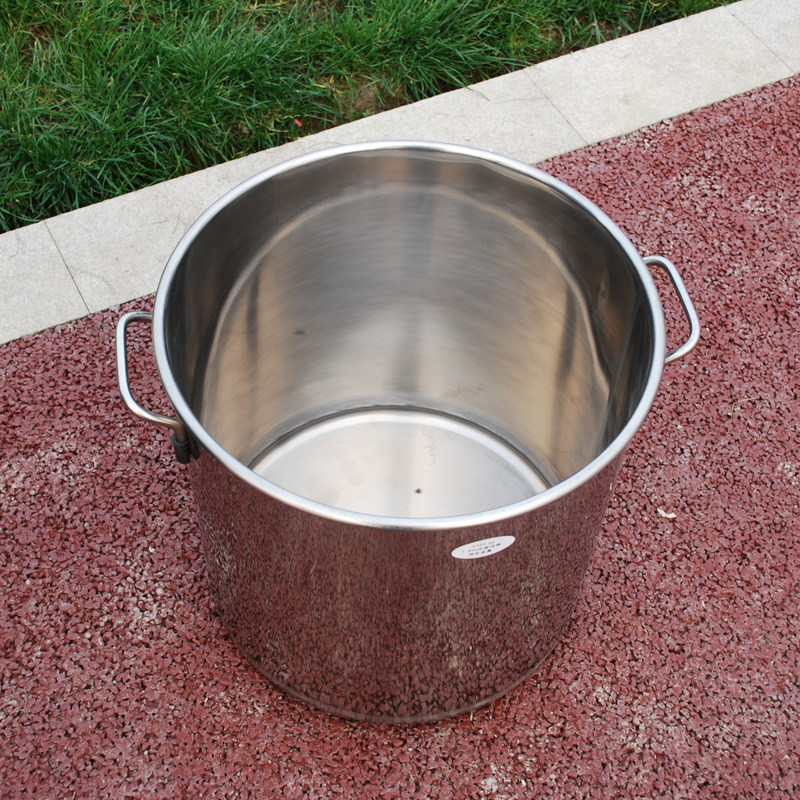 不锈钢汤桶家用50不锈钢桶加厚带盖商用圆桶50斤不锈钢水桶60cm