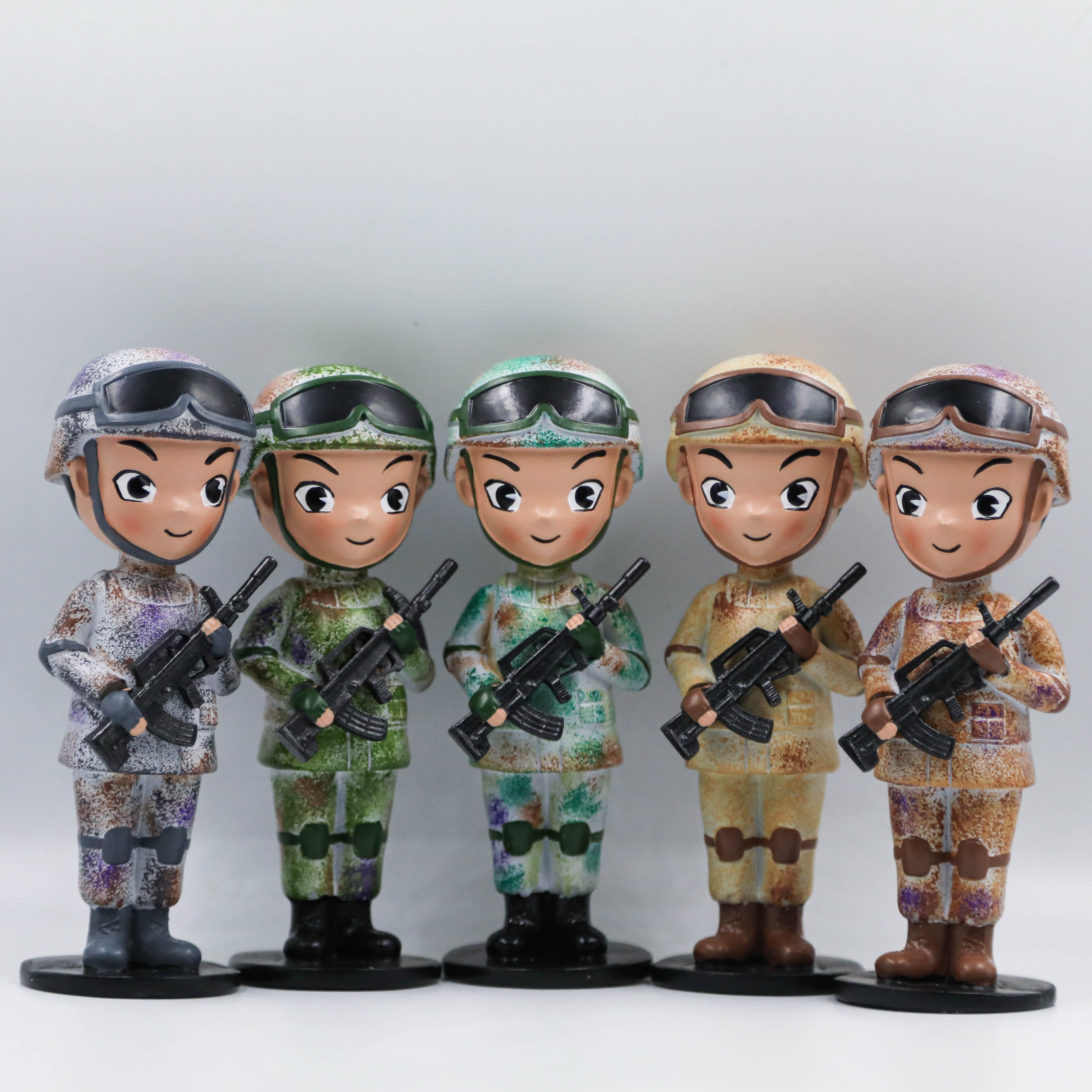 军旅摆件手办公仔礼物玩偶人物模型可爱卡通摆件